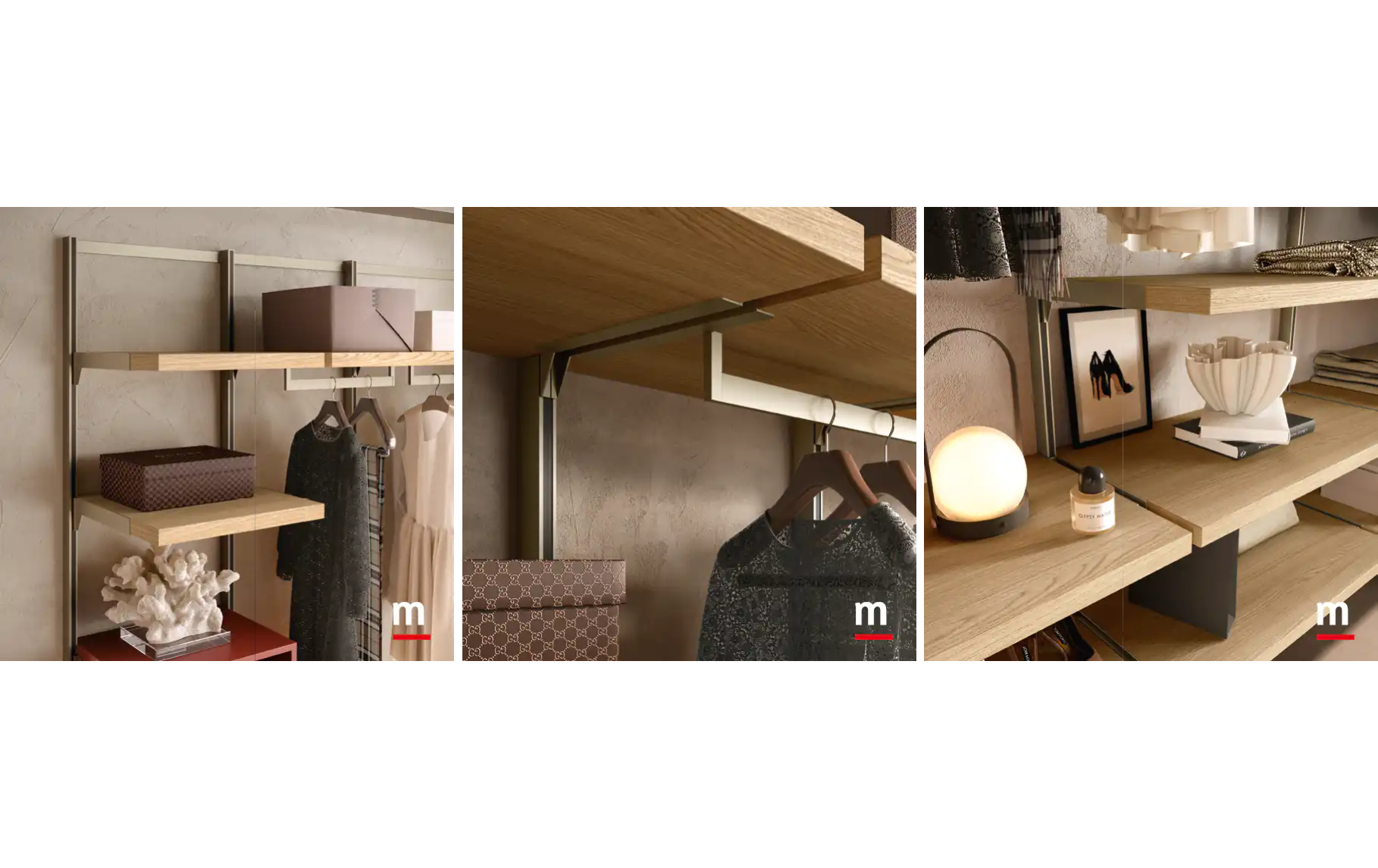 Гардеробные системы OMNIA Cabina Sospese a Parete от Moretti Compact