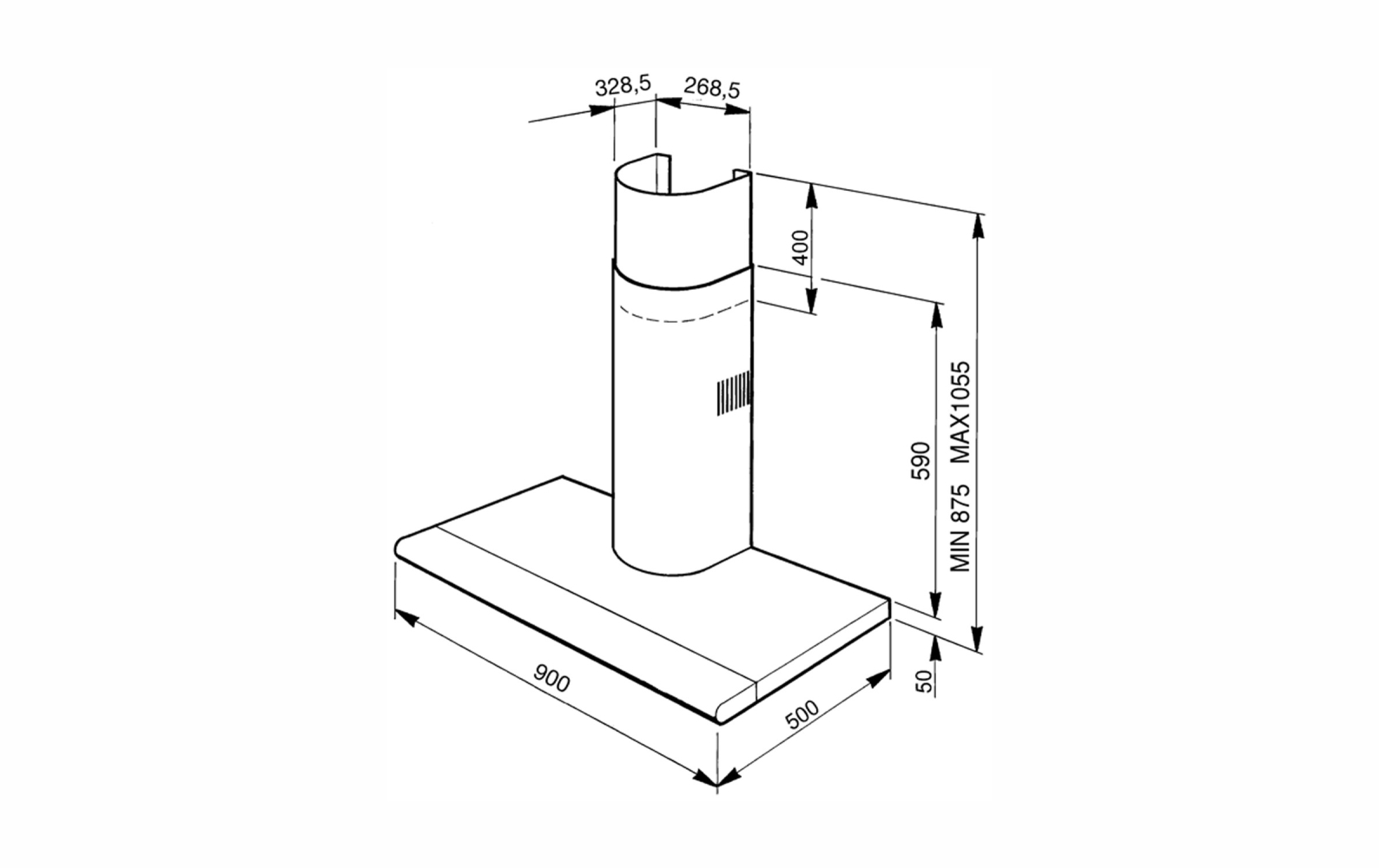 Вытяжка пристенная SMEG KSEP900X
