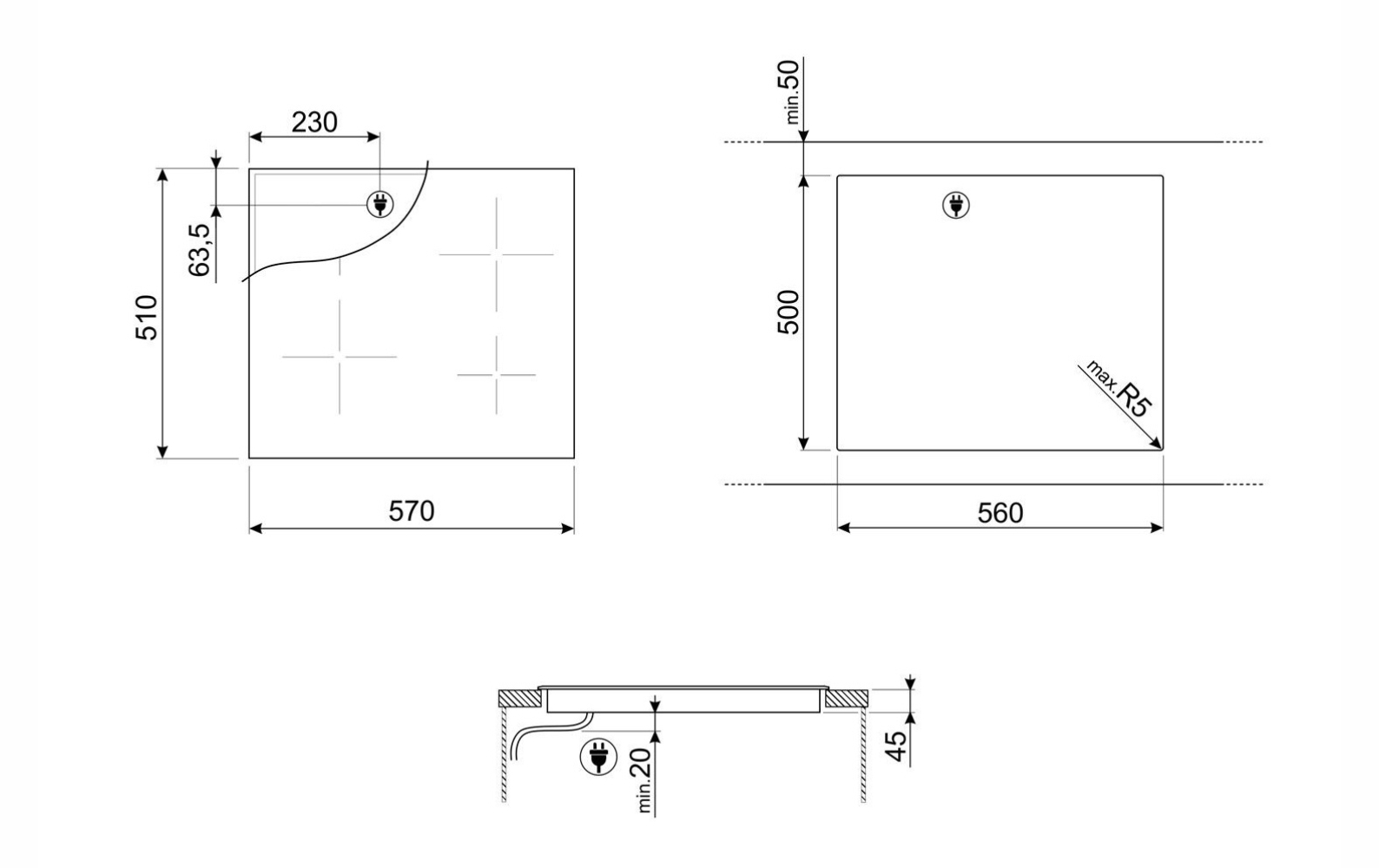 Встраиваемая стеклокерамическая варочная панель SMEG SE364ETFX