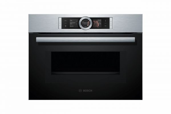 Встраиваемый компактный духовой шкаф с микроволновой печью BOSH CMG676BS1; 60 х 45 см; нержавеющая сталь