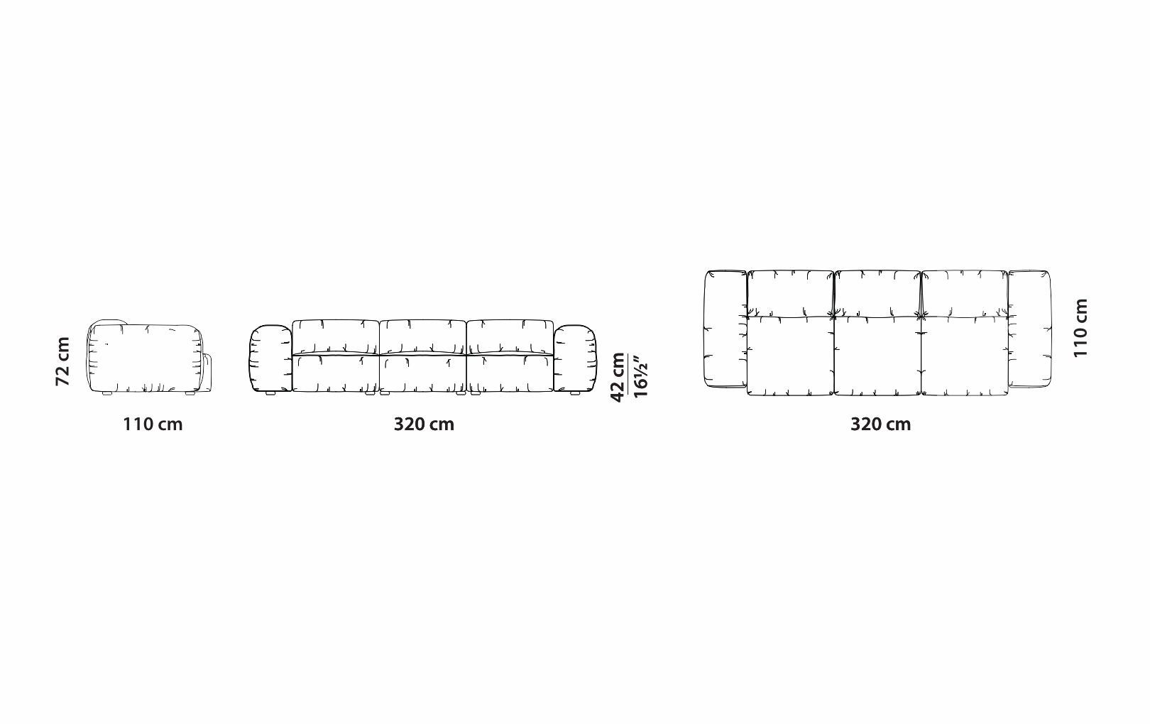 Диван трехместный CHICAGO от Baxter
