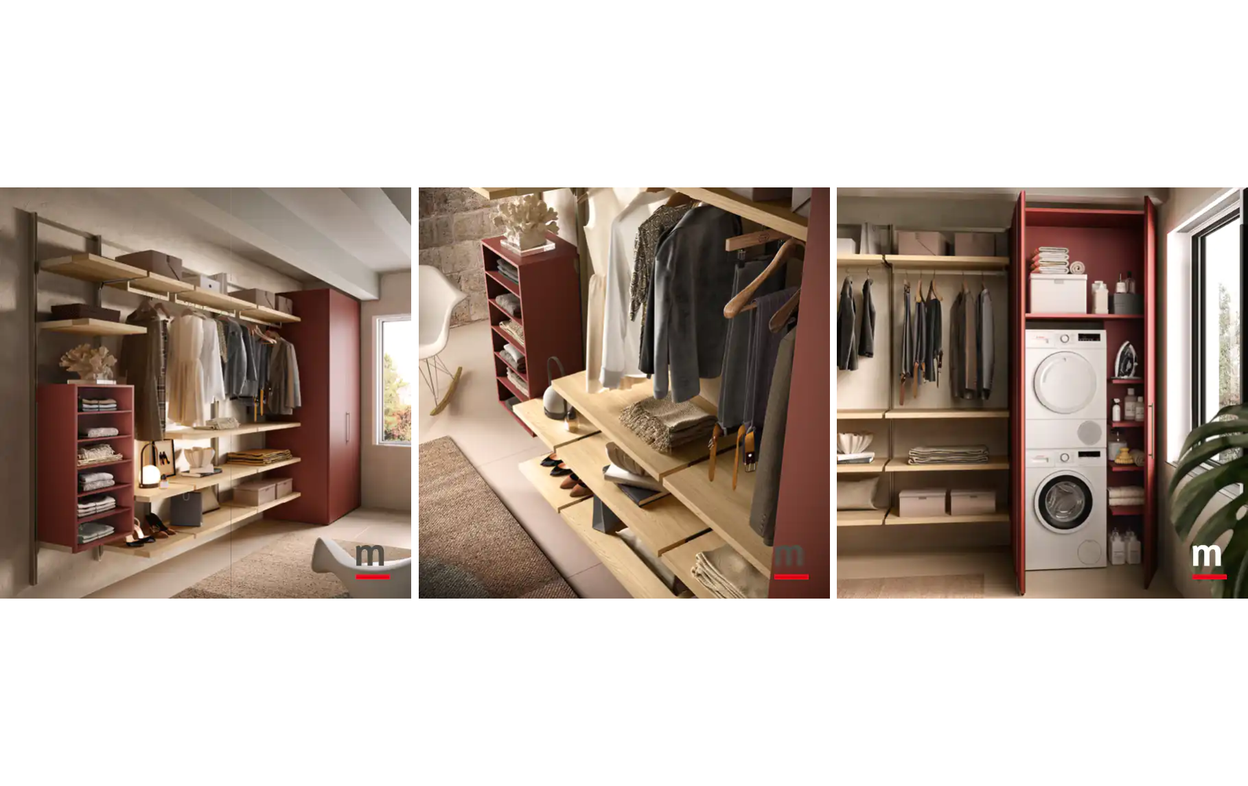 Гардеробные системы OMNIA Cabina Sospese a Parete от Moretti Compact