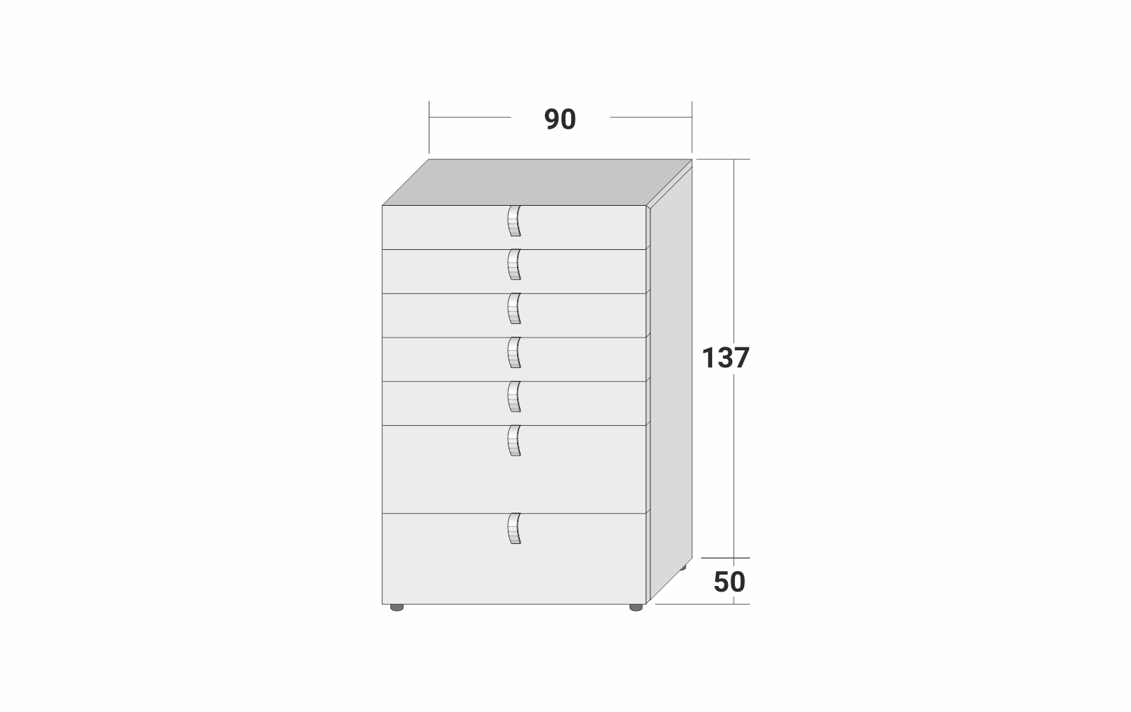 Высокий комод SPLENDOR с 7-ю ящиками от Flou
