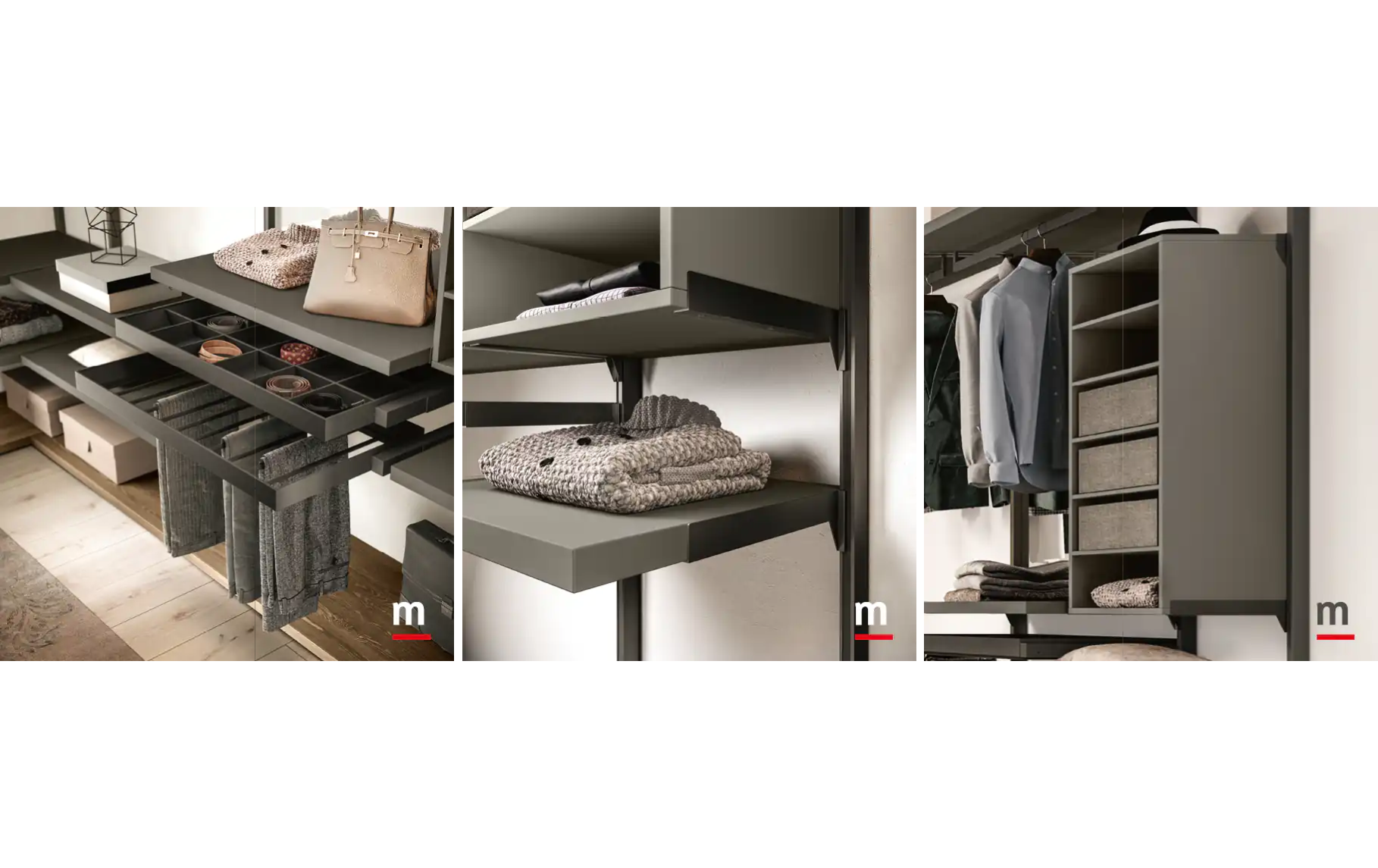 Гардеробные системы OMNIA Cabina Sospese a Parete от Moretti Compact