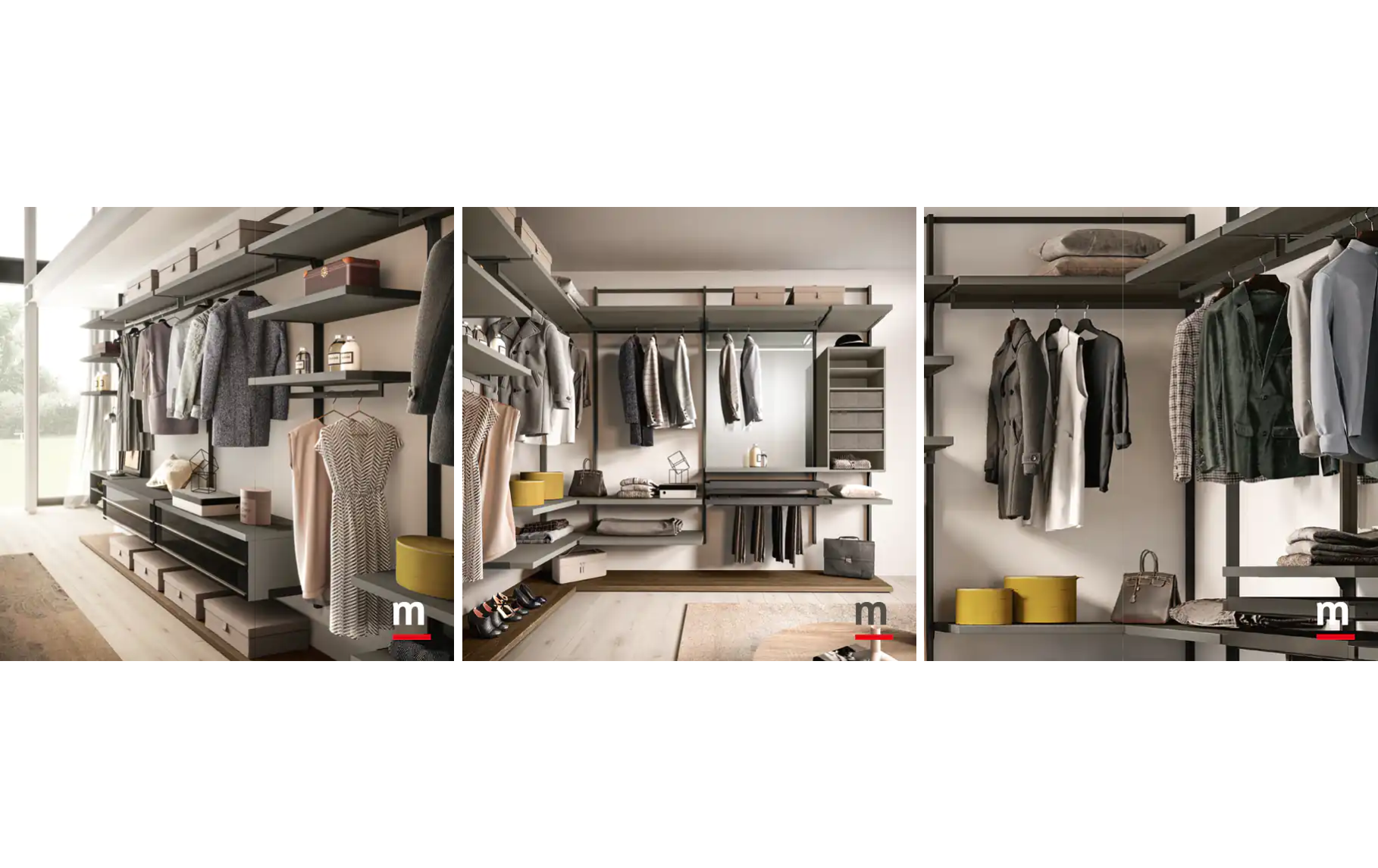 Гардеробные системы OMNIA Cabina Sospese a Parete от Moretti Compact