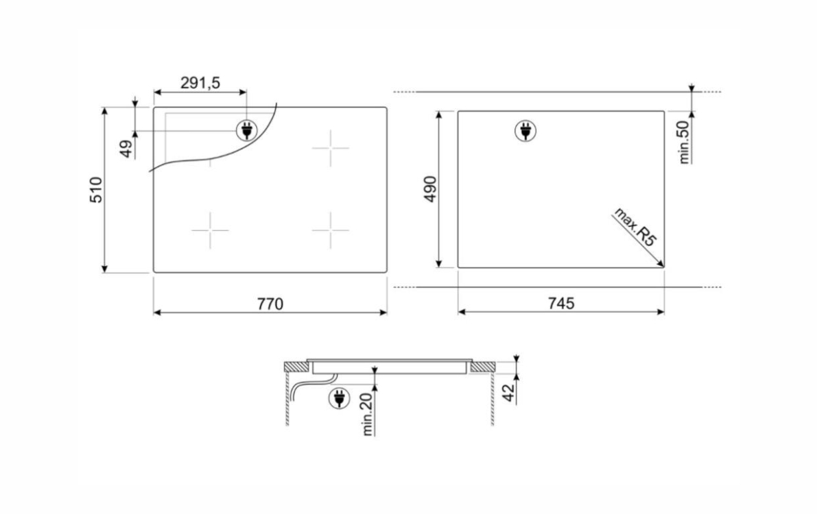 Варочная панель SMEG SE385EMTB (5 конфорок)