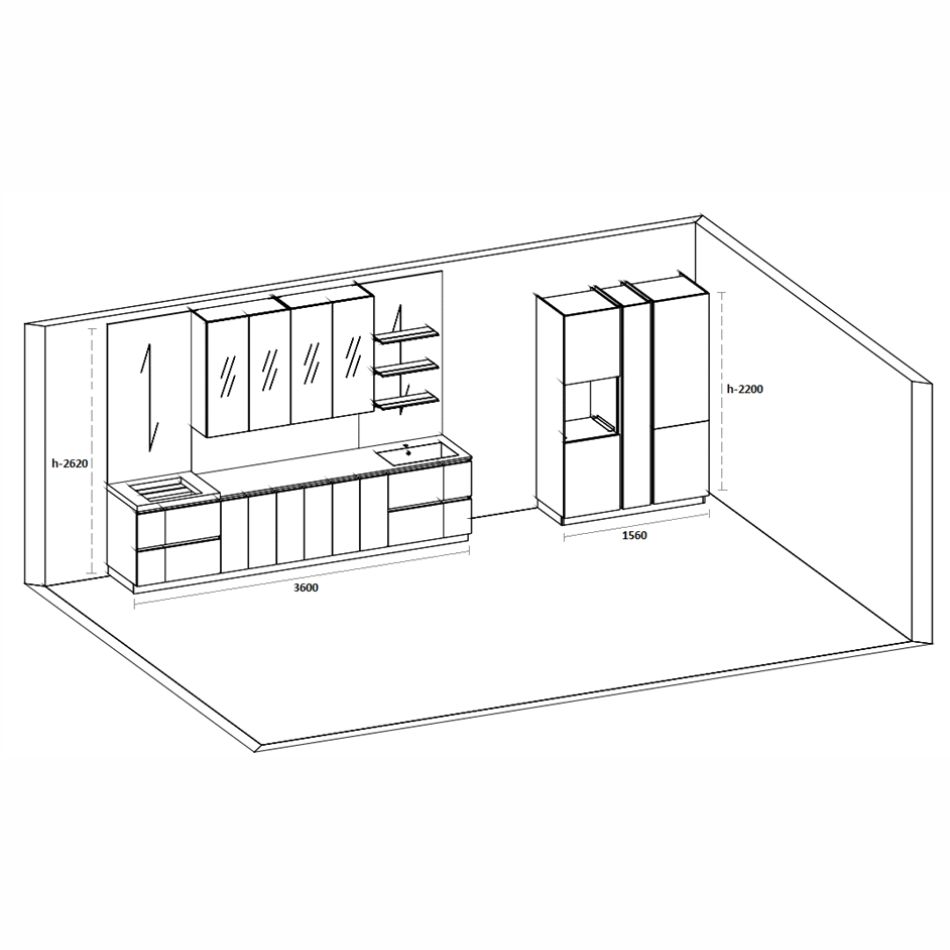 Итальянская кухня MAXIMA 2.2 360 см от Cesar