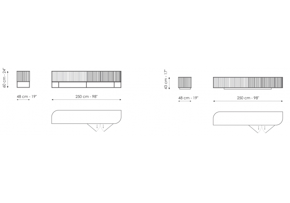 Тумбы под ТВ DUNE TV stand от Bonaldo (2 варианта)