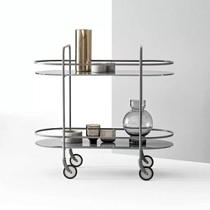 Cервировочный; кофейный столик CHIC от Bontempi Casa; стекло; металл серебро; 81 х 39 х 75 см