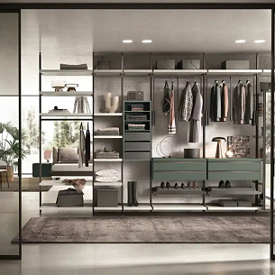Гардеробные системы OMNIA Cabina Con Montanti от Moretti Compact