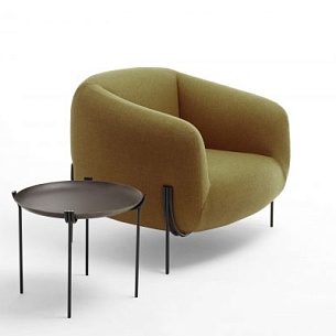 Дизайнерское кресло GEO от Saba; отделка - ткань оливкового цвета; ножки- металл; 87 х 90 х h100 см