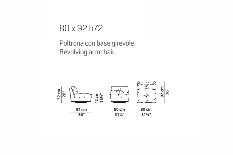 Кресло поворотное MILANO Camel от Baxter