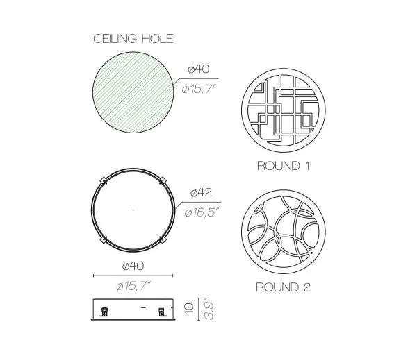 Встраиваемый потолочный светильник RECESSED Round 1