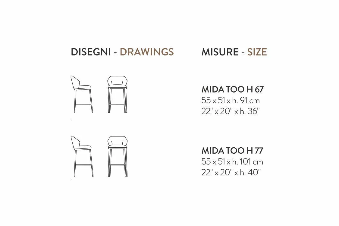 Барные стулья MIDA TOO от Bonaldo