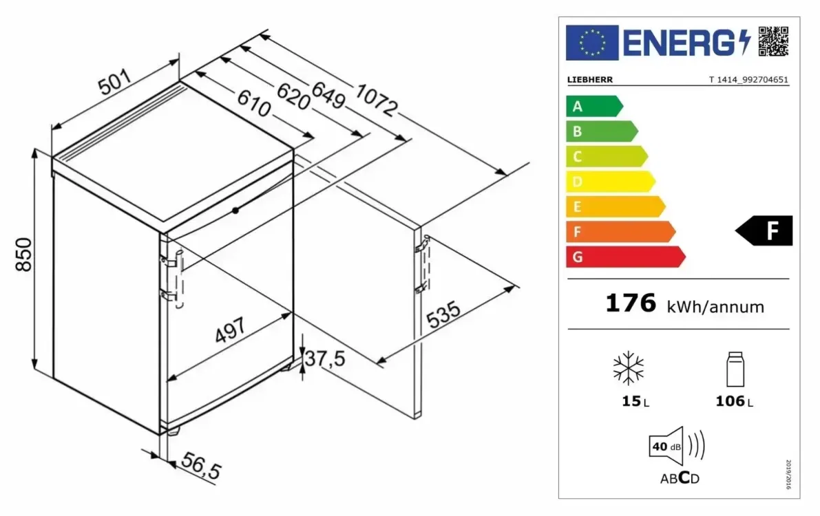 Компактный холодильник Liebherr T1414